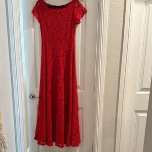 Elegant Red Lace Dress